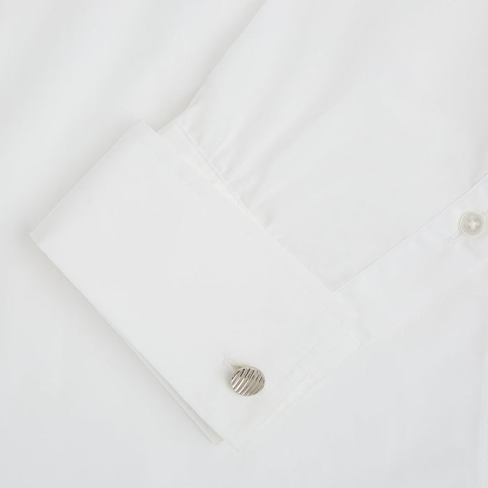 Silver Striped Circle Cufflinks Image 2