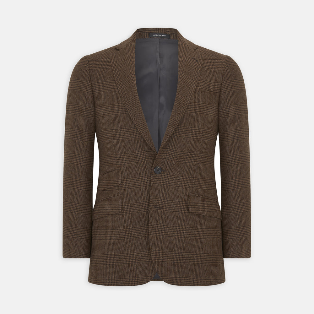 Brown Check Cashmere Jacket