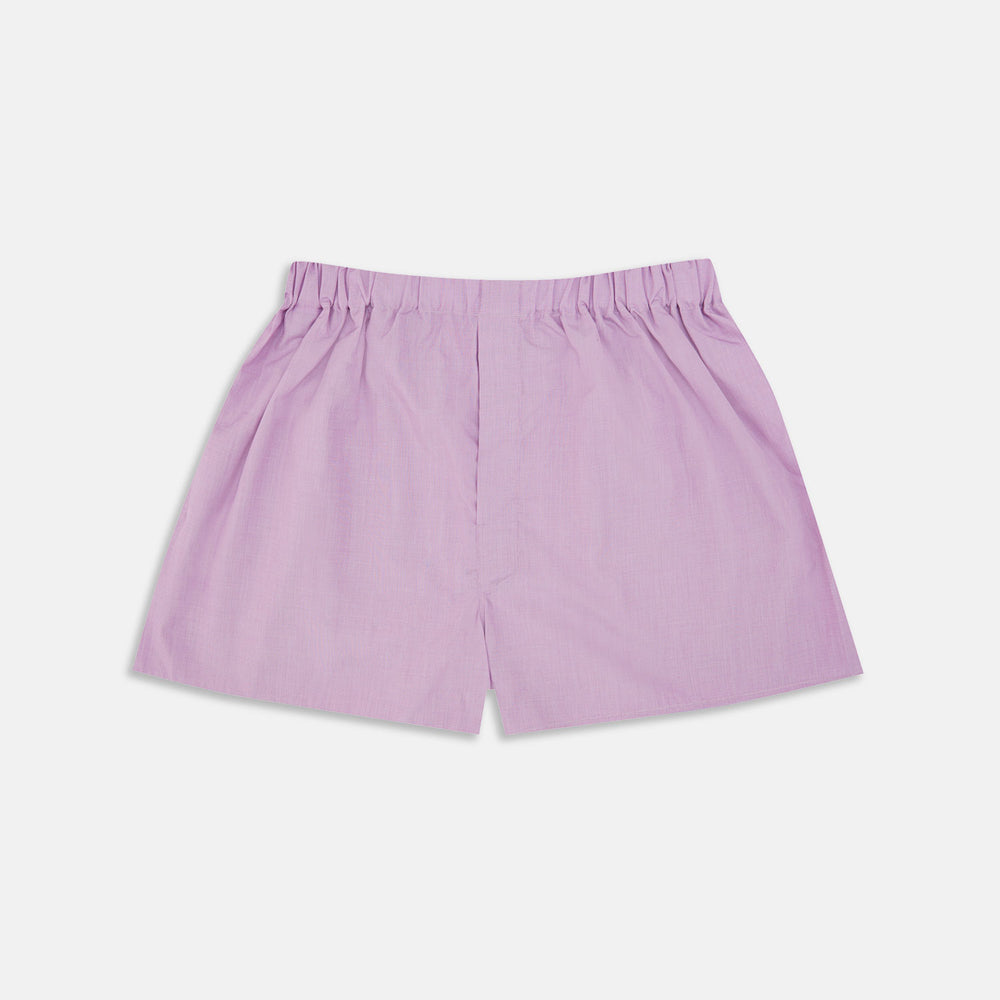 Lilac End-On-End Cotton Boxer Shorts