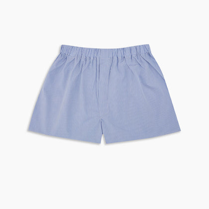 Blue and White Fine Bengal Stripe Sea Island Quality Cotton Boxer Shorts Image 2