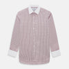View 1 of product Red Micro Check Shirt with Contrast T&A Collar and Cuffs