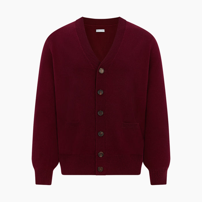 Burgundy Cashmere Cardigan Image 4