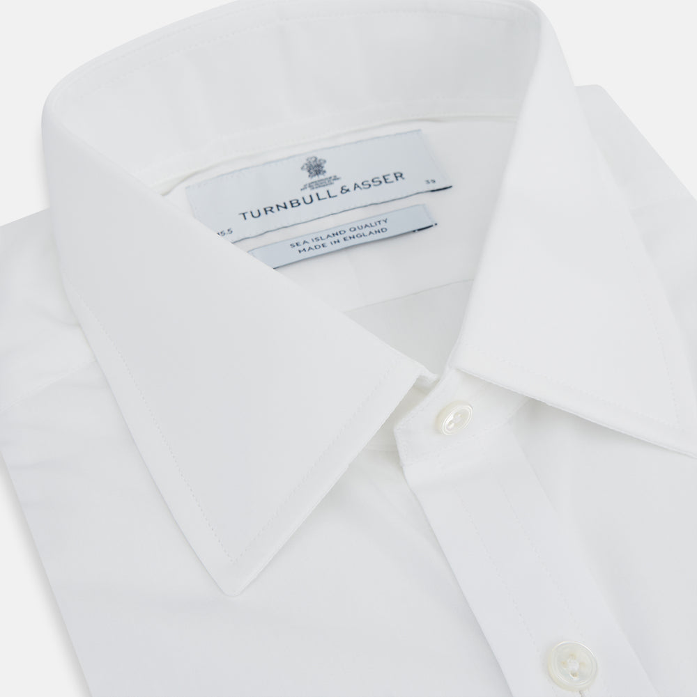 white christmas dresses Light Blue Sea Island Quality Cotton Shirt with T&A Collar and 3-Button Cuffs Turnbull & Asser Men's High Shirt Regular Fit Size: 14.5 main image 1