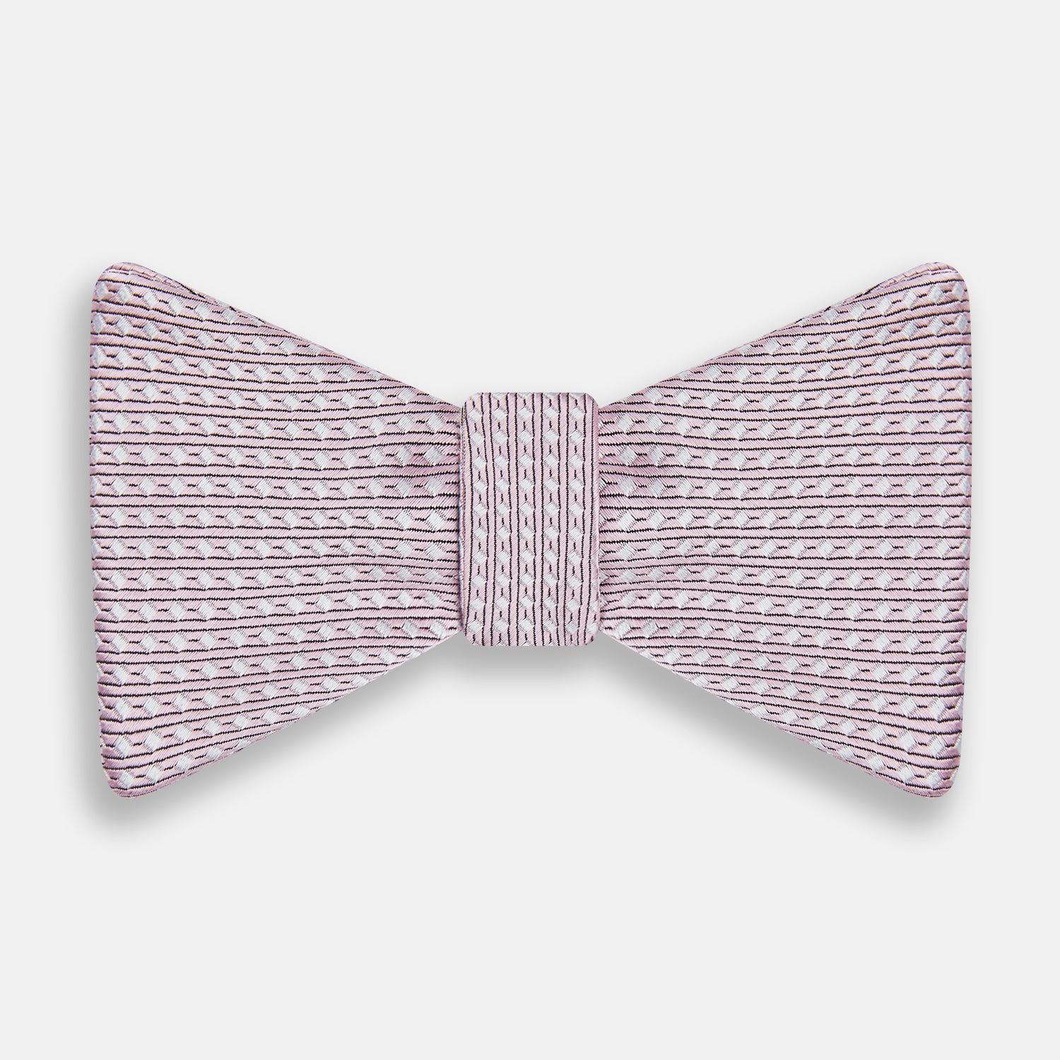 View 1 of product Pale Pink and White Square Silk Bow Tie