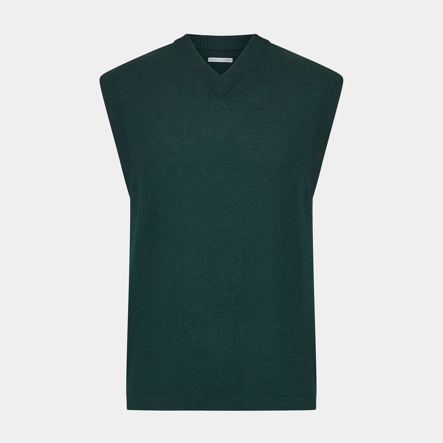 View 1 of product Petrol Green Fine Merino V-Neck Vest