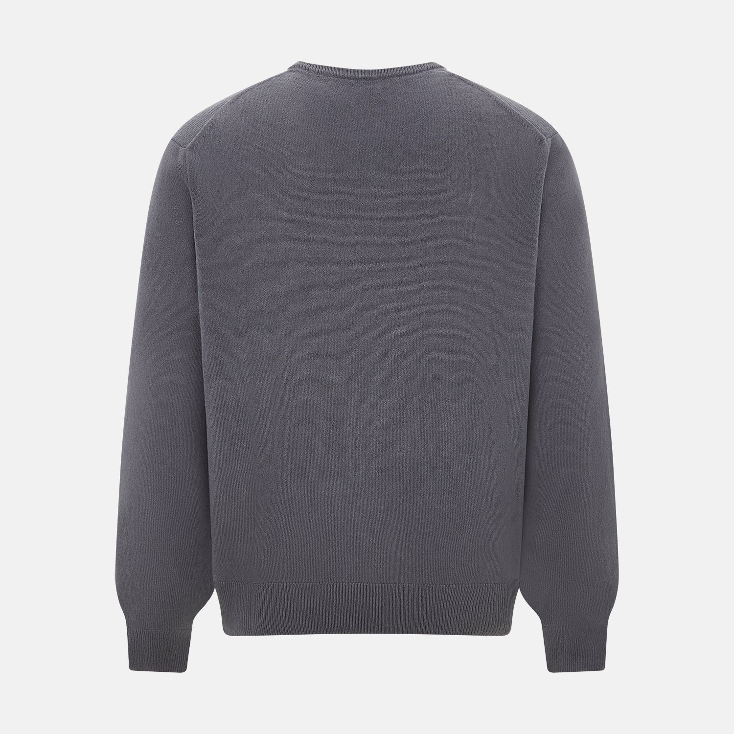 View 3 of product Grey V-Neck Cashmere Jumper