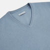 Frost Blue Cashmere V-Neck Jumper