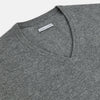 View 2 of product Grey Melange Cashmere V-neck Jumper