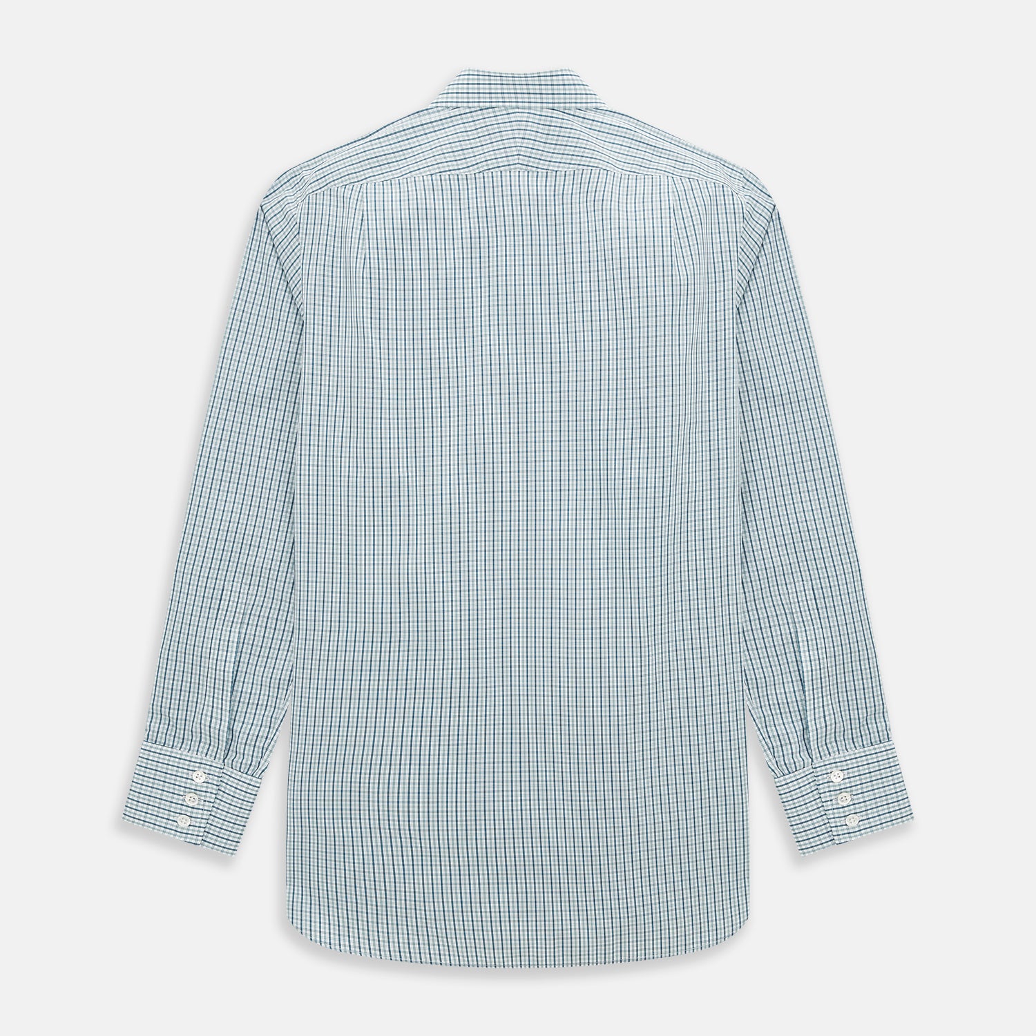 View 3 of product Light Petrol Micro Tattersall Check Mayfair Shirt
