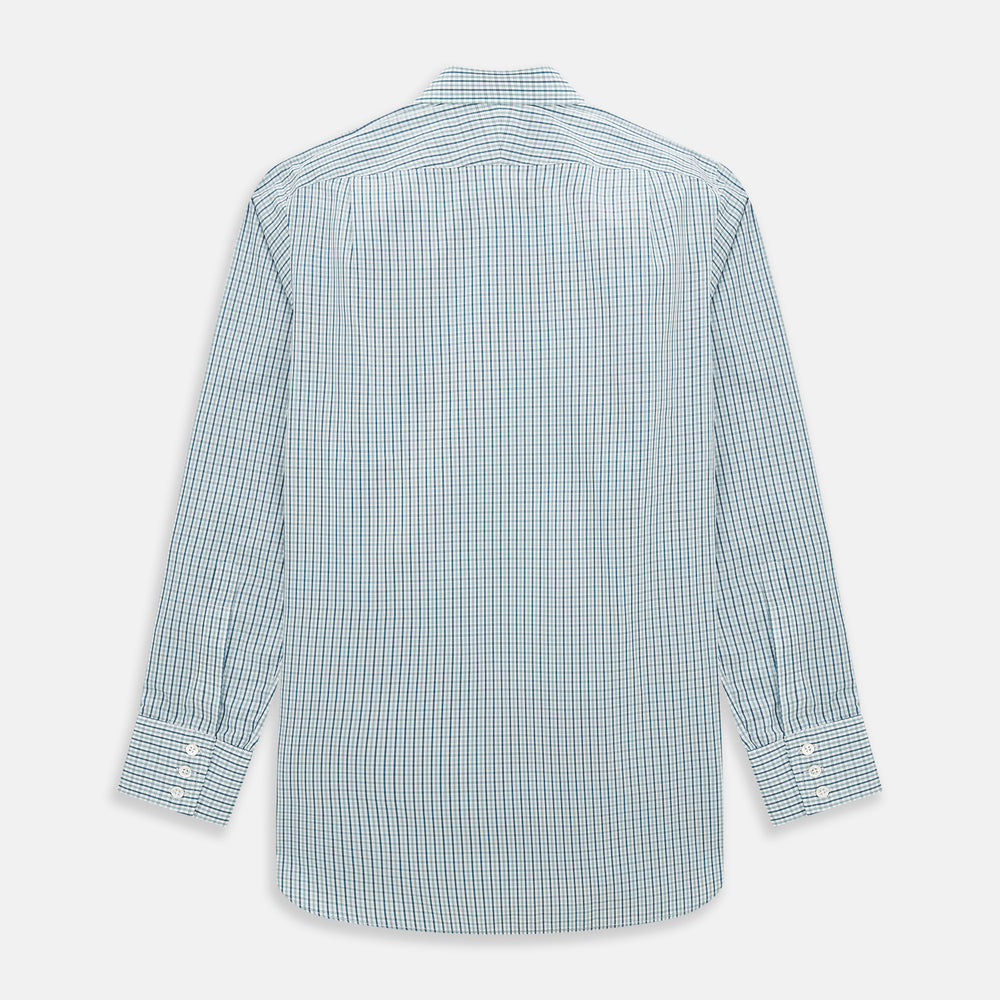 Light Petrol Micro Tattersall Check Mayfair Shirt