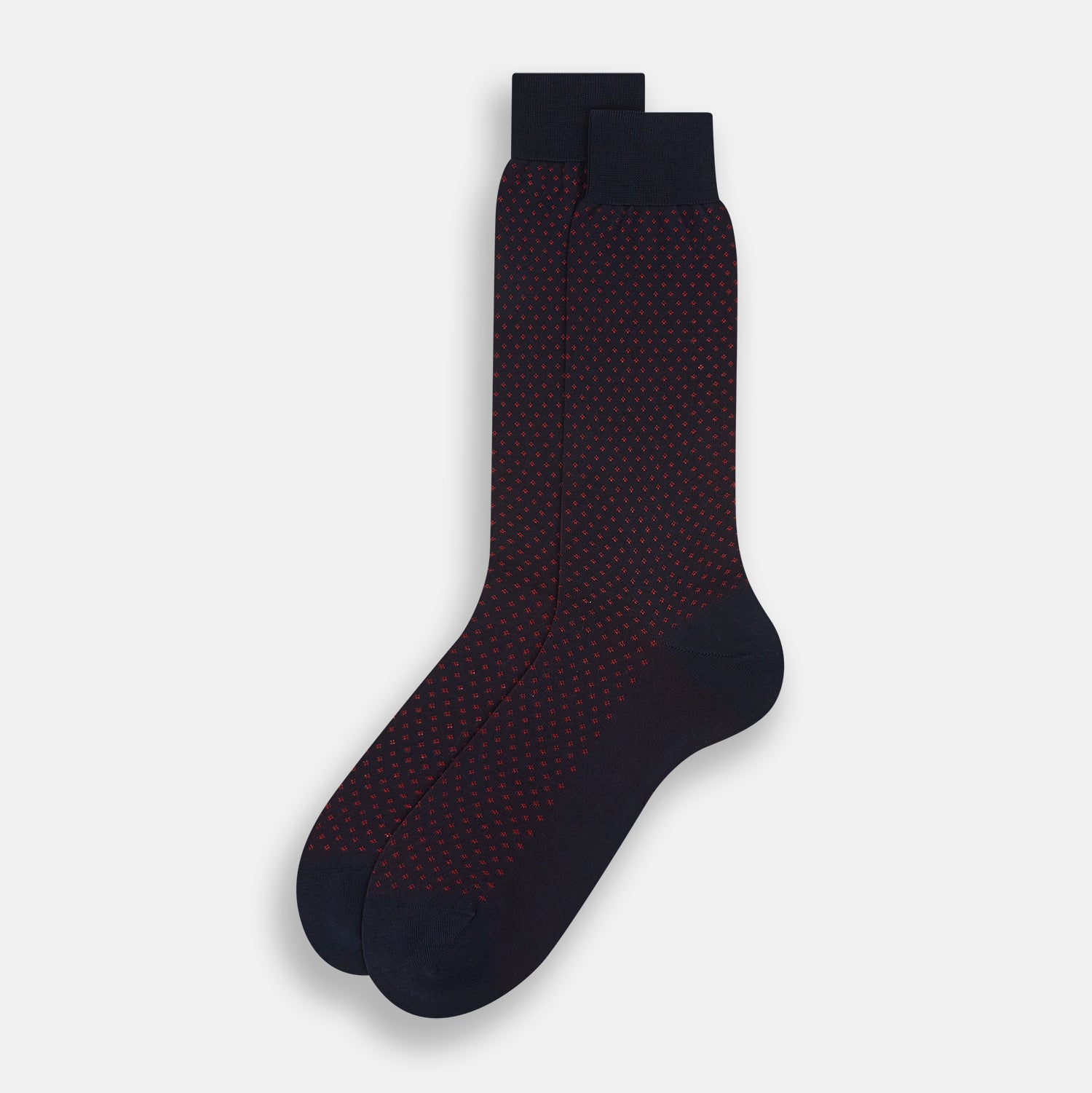 View 2 of product Navy/Red Motif Mid-Length Socks