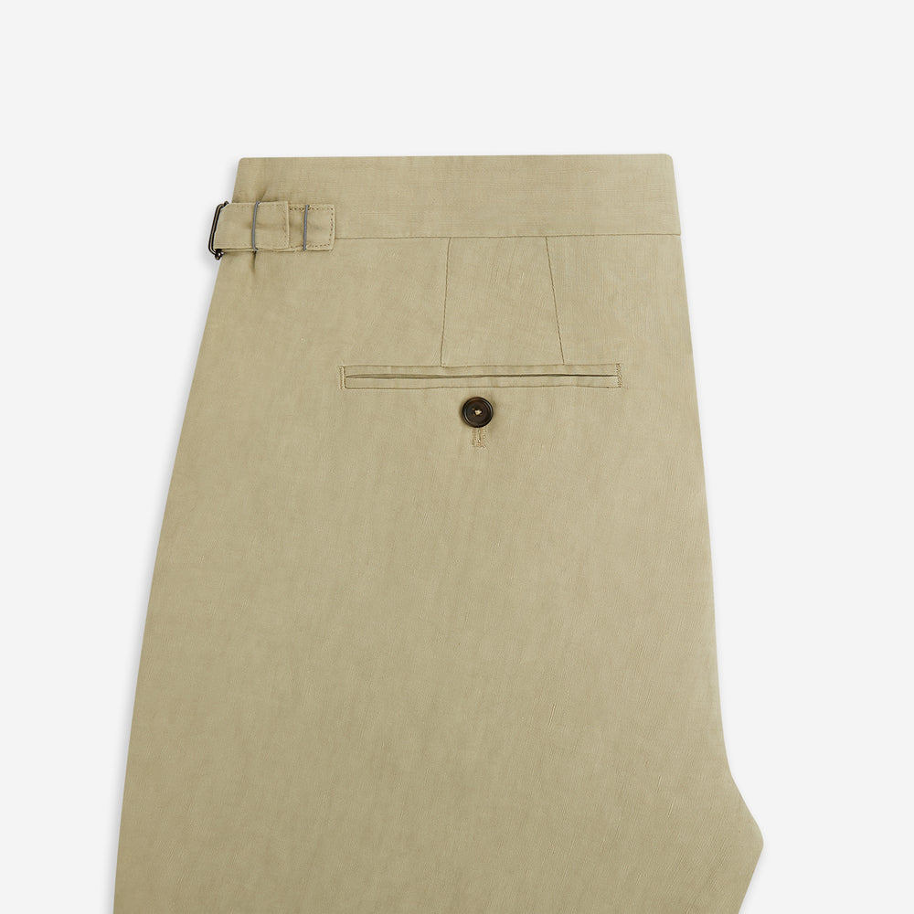 Taupe Linen Henry Trousers