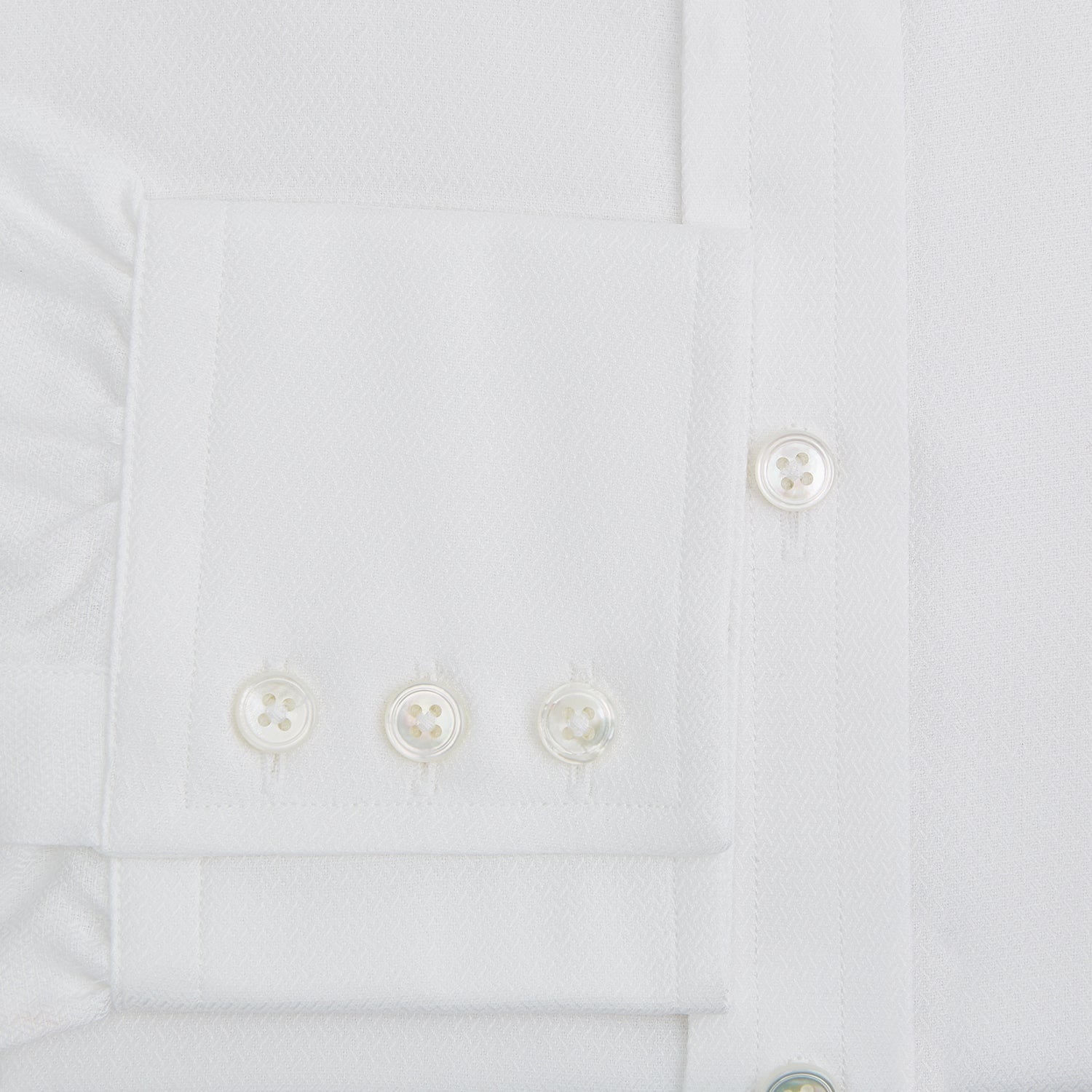 White Herringbone Mayfair Shirt