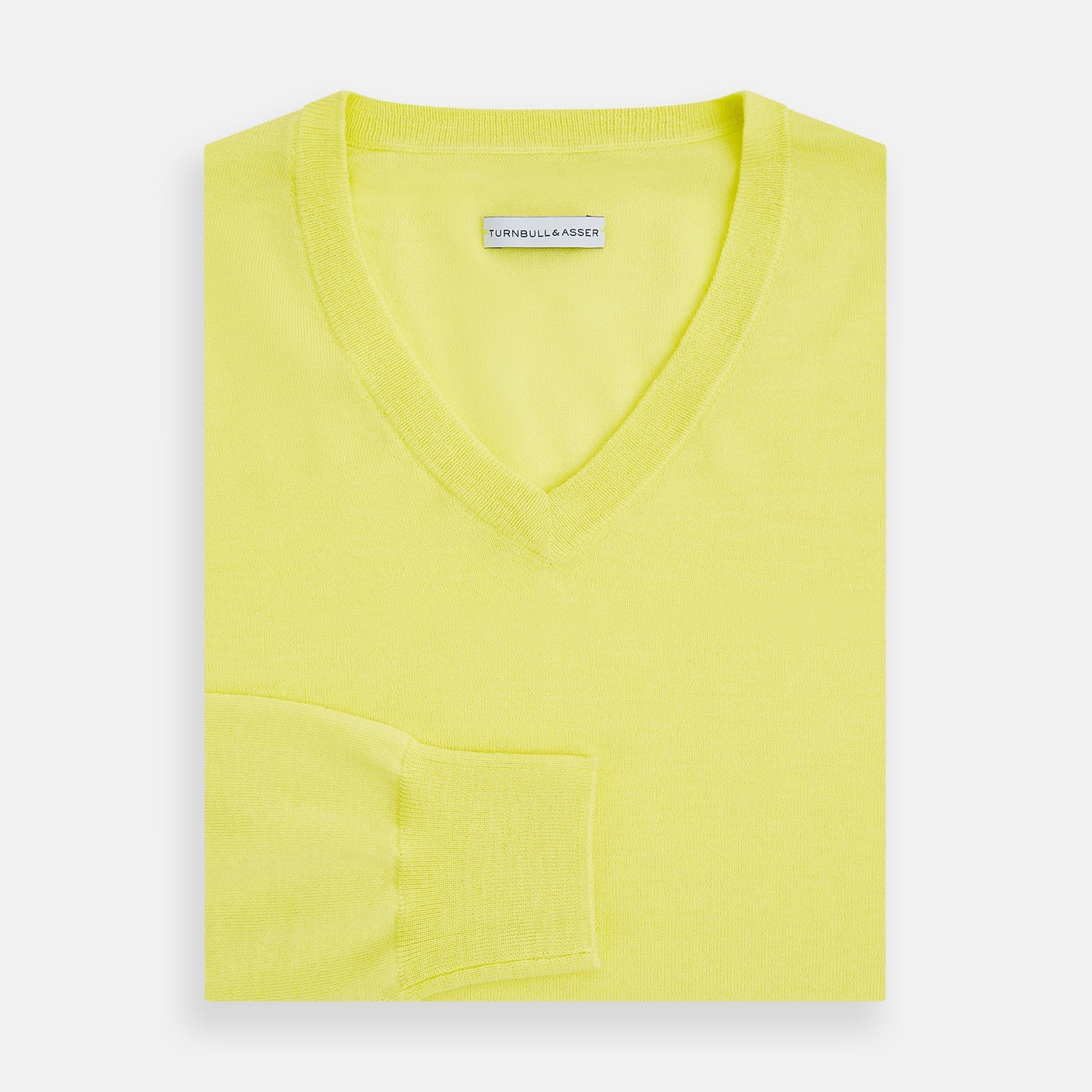 View 4 of product Bright Yellow Cashmere V-neck Jumper