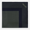 View 3 of product Navy and Melon Green Dot Silk Pocket Square