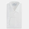 Plain White Cotton Shirt with T&A Collar and Double Cuffs