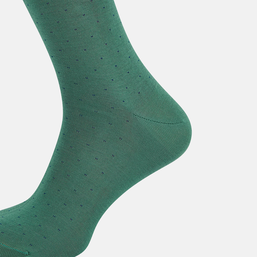 Forest Green/Navy Dot Mid-Length Socks