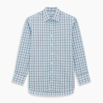Blue and Pink Tattersall Check Mayfair Shirt Image 6