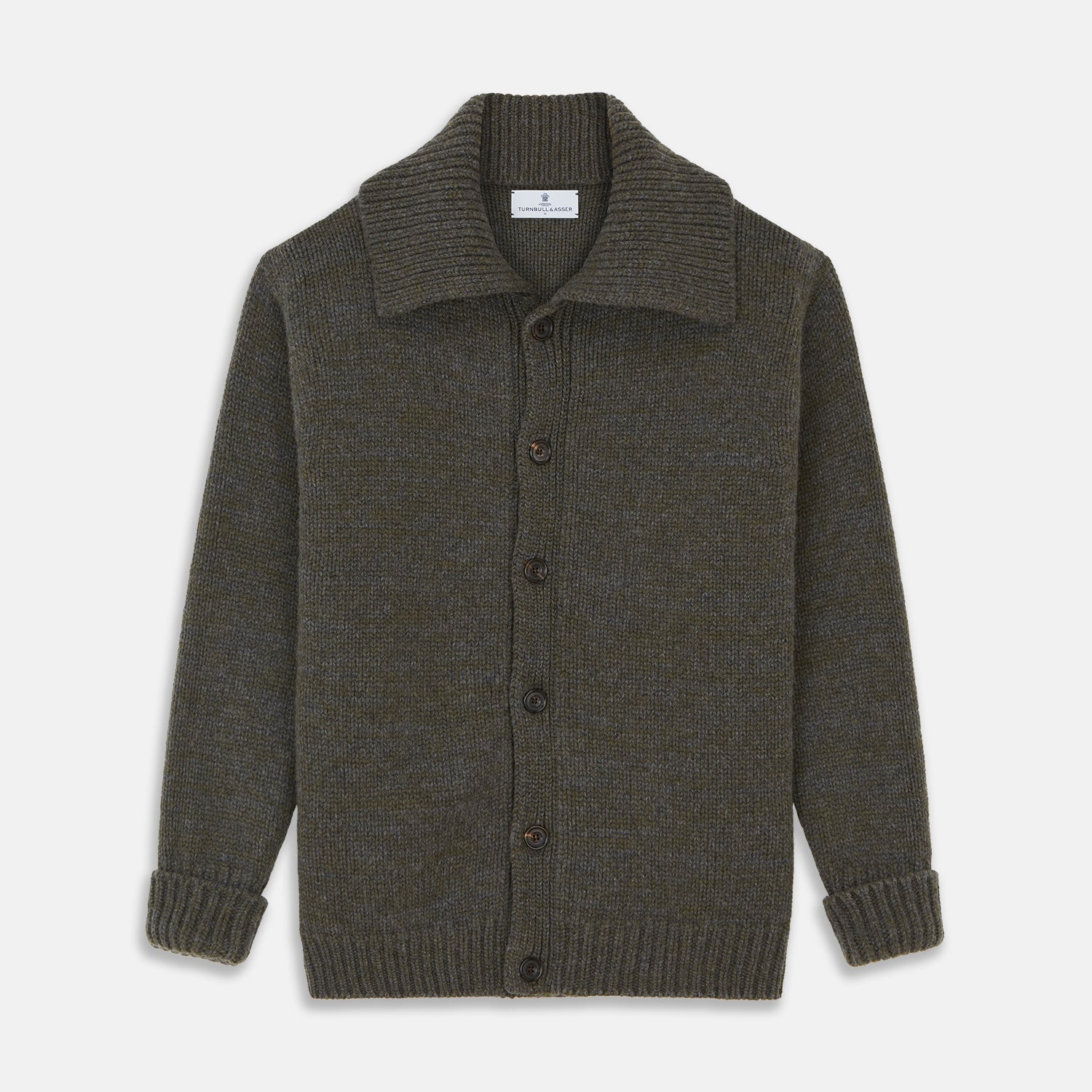 View 1 of product Green and Grey Cashmere Melange Lowry Cardigan