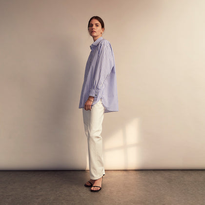 Pale Blue Candy Stripe Cotton Marlene Shirt Image 8
