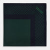 Navy and Green Dot Silk Pocket Square