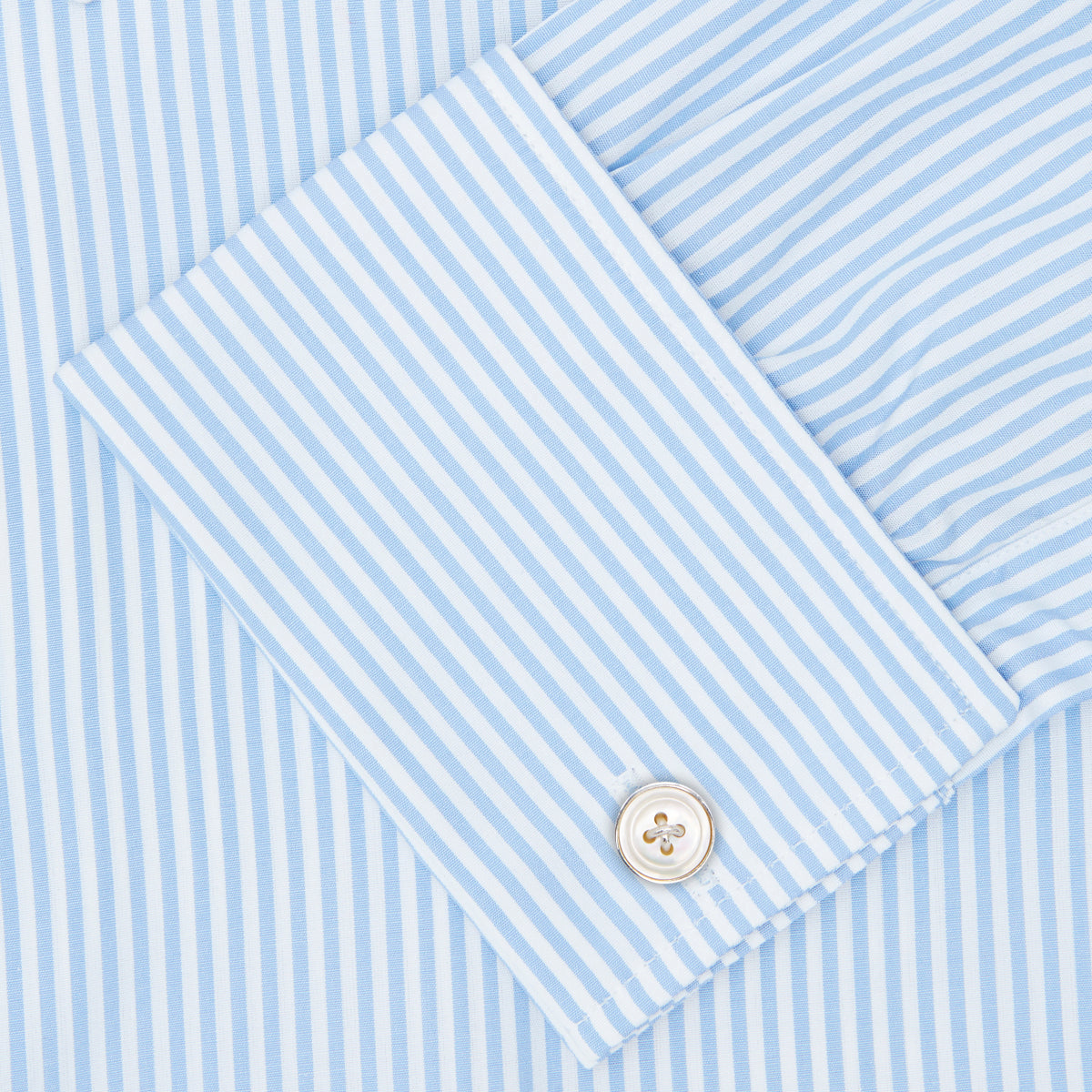 View 3 of product Light Blue Bengal Stripe Shirt with T&A Collar and Double Cuffs