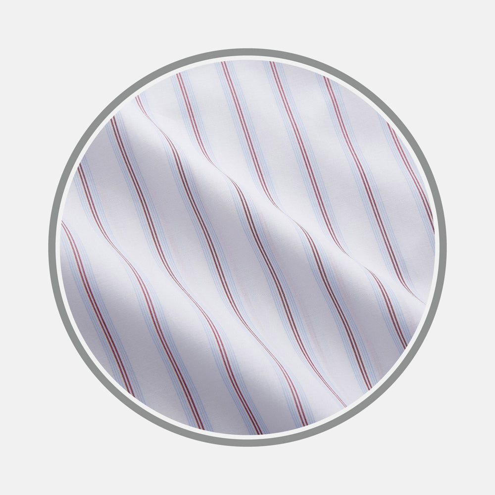 Red and Blue Multi Stripe Cotton Fabric
