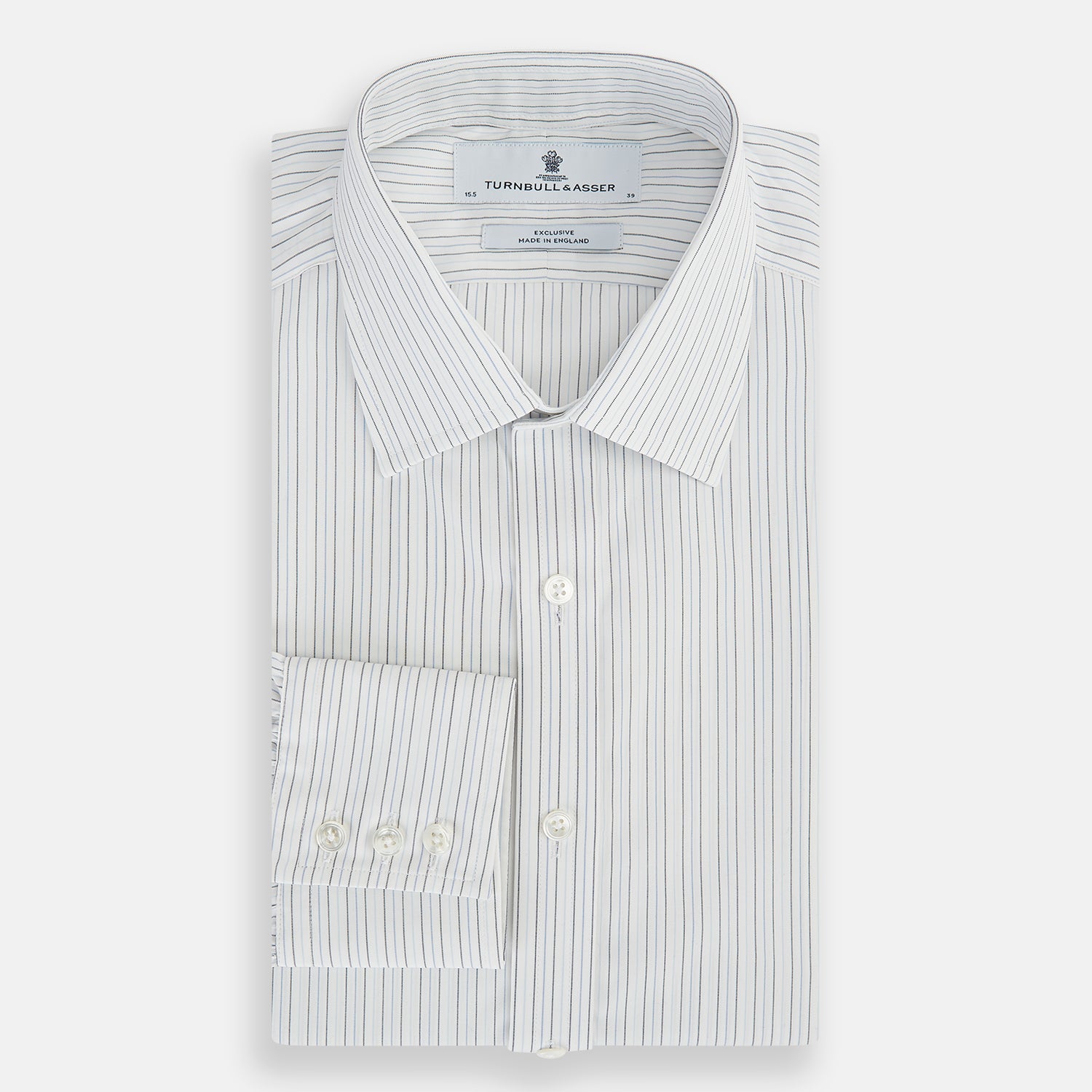View 5 of product Blue Multi-Tone Double Pinstripe Mayfair Shirt