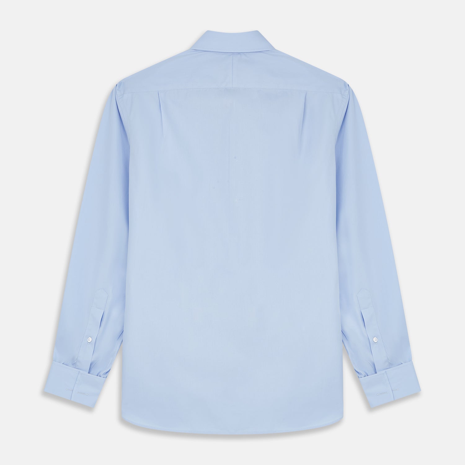 View 3 of product Tailored Fit Blue Cotton Shirt with Kent Collar and Double Cuffs