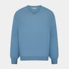 View 1 of product Pale Blue Fine Merino V-Neck Jumper