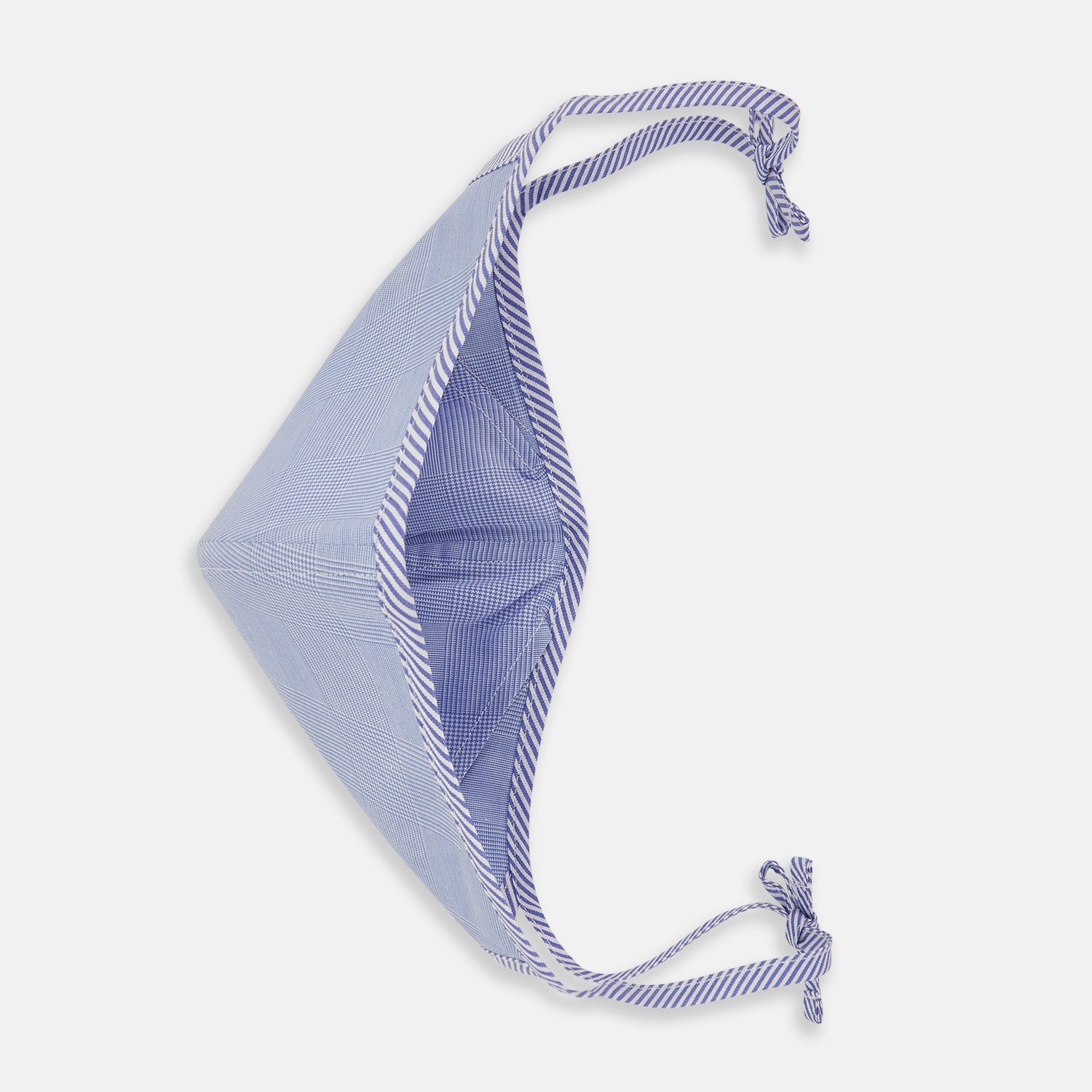 View 3 of product Blue Fine Check Zephyr Cotton Commuter Mask With 3 Viroformula™ Filters