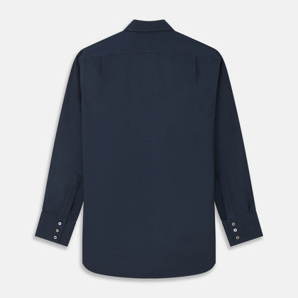 Navy Cotton Regular Fit Mayfair Shirt Image 4