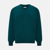 View 1 of product Moss Green Cashmere V-Neck Jumper