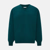 Moss Green Cashmere V-Neck Jumper