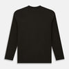 View 3 of product The Turnbull & Asser Dark Chocolate Long-Sleeve T-shirt features a minimalist crew neck design with no visible logos or patterns, shown laid flat on a white background for a versatile, understated look.
