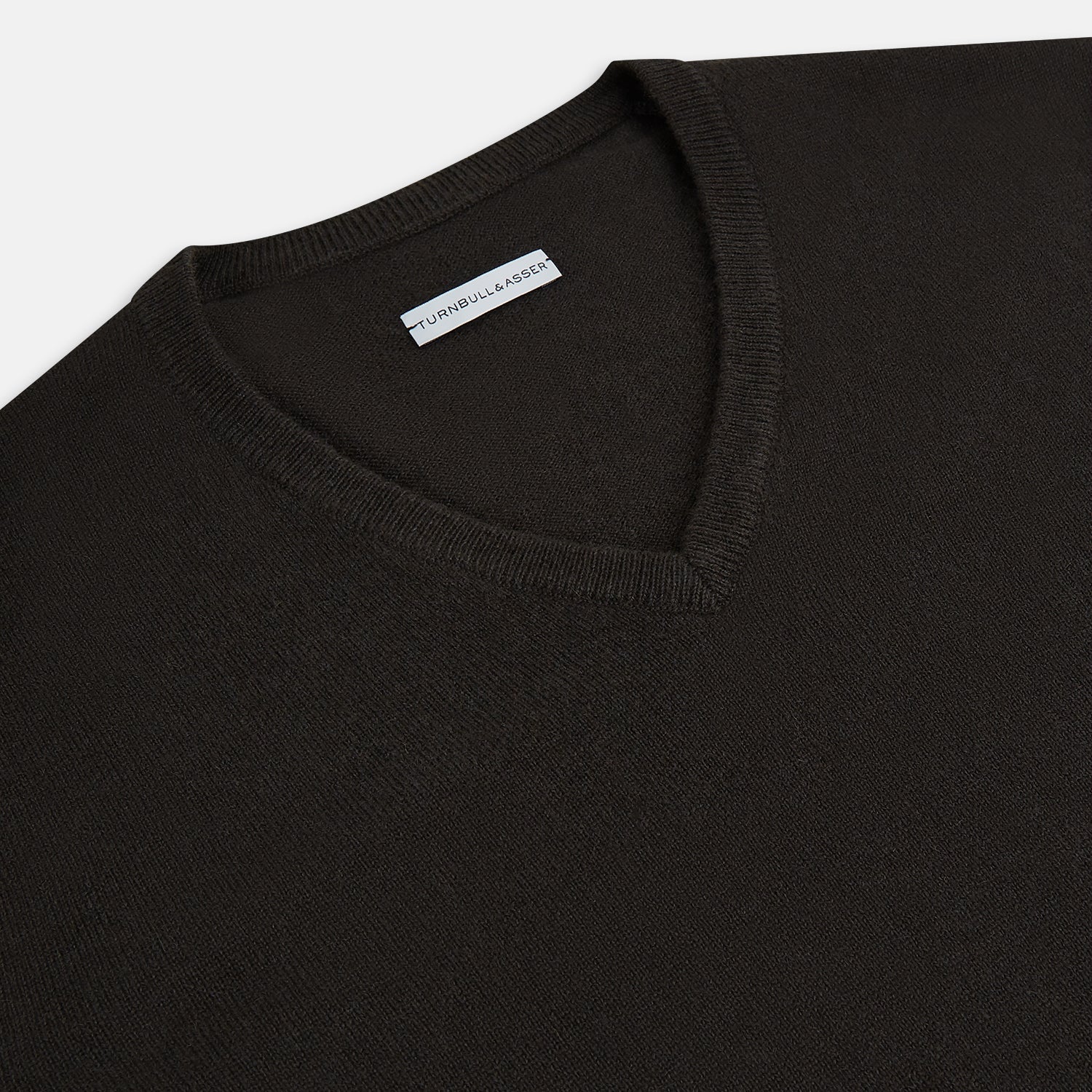 View 2 of product Dark Brown Cashmere V-Neck Jumper