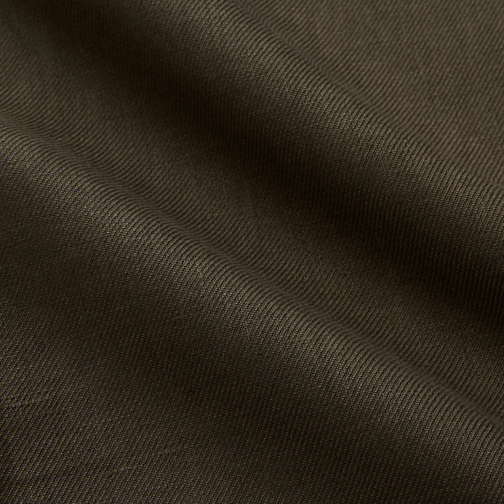 Khaki Green Linen Weekend Fit Langston Shirt