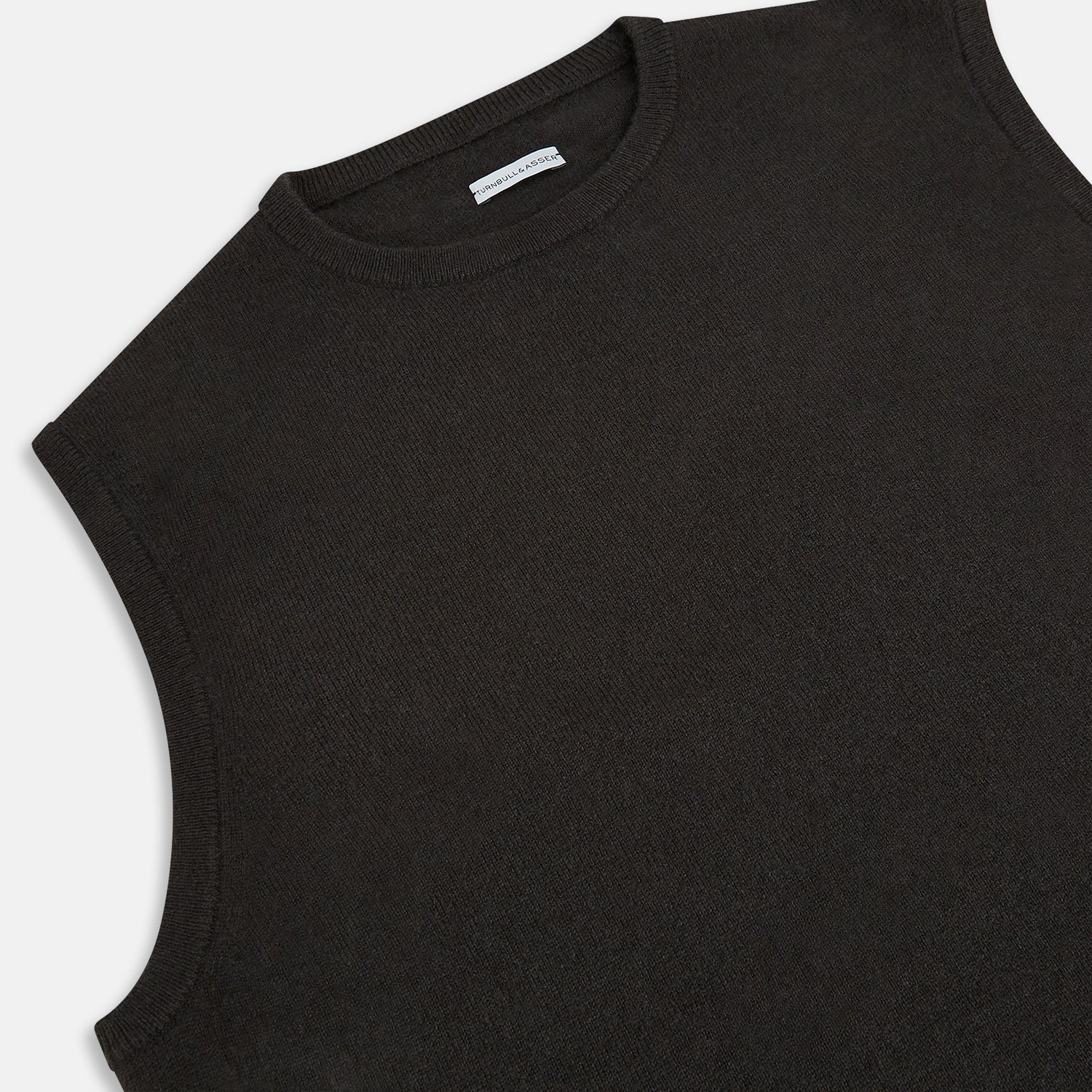 View 2 of product Dark Brown Cashmere Round Neck Vest