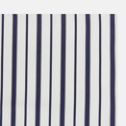 Navy Double Stripe Hand-Rolled Handkerchief Image 1
