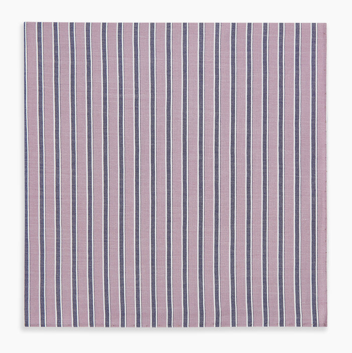 Antique Pink Ticking Stripe Hand-Rolled Handkerchief Image 3