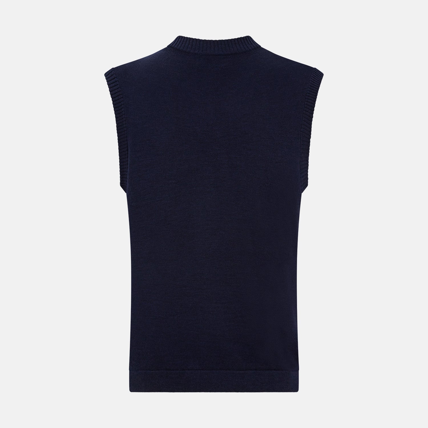 View 3 of product Navy Fine Merino V-Neck Vest