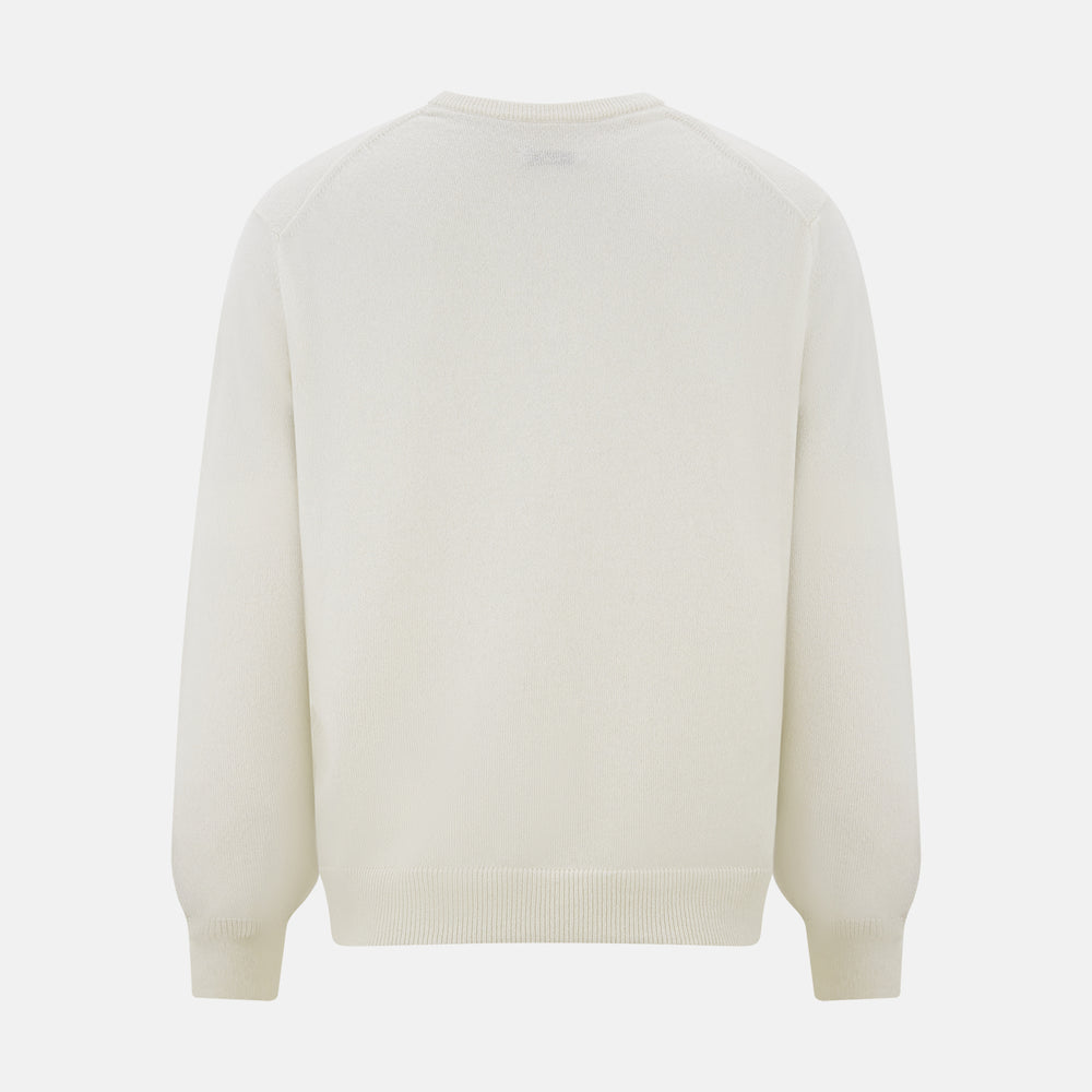 White Cashmere V-Neck Jumper