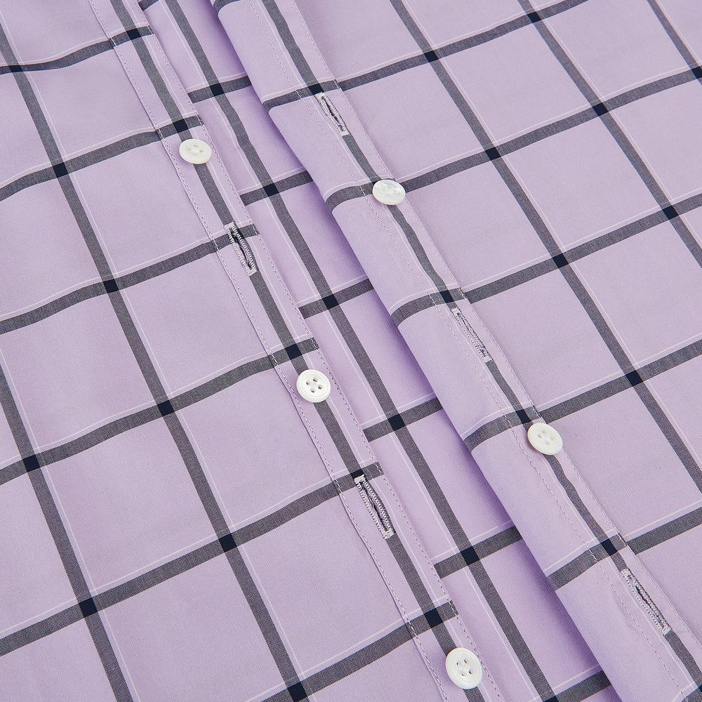 Lilac Grid Check Windsor Shirt