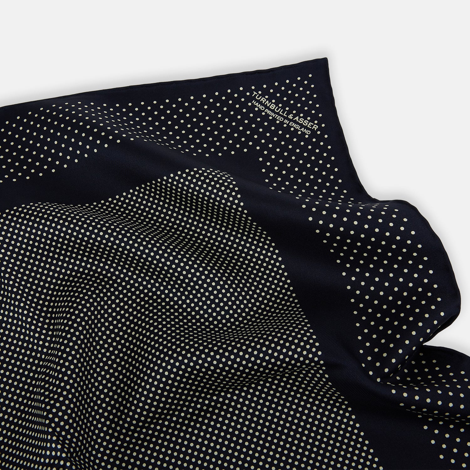 View 2 of product Navy and Cream Dot Silk Pocket Square