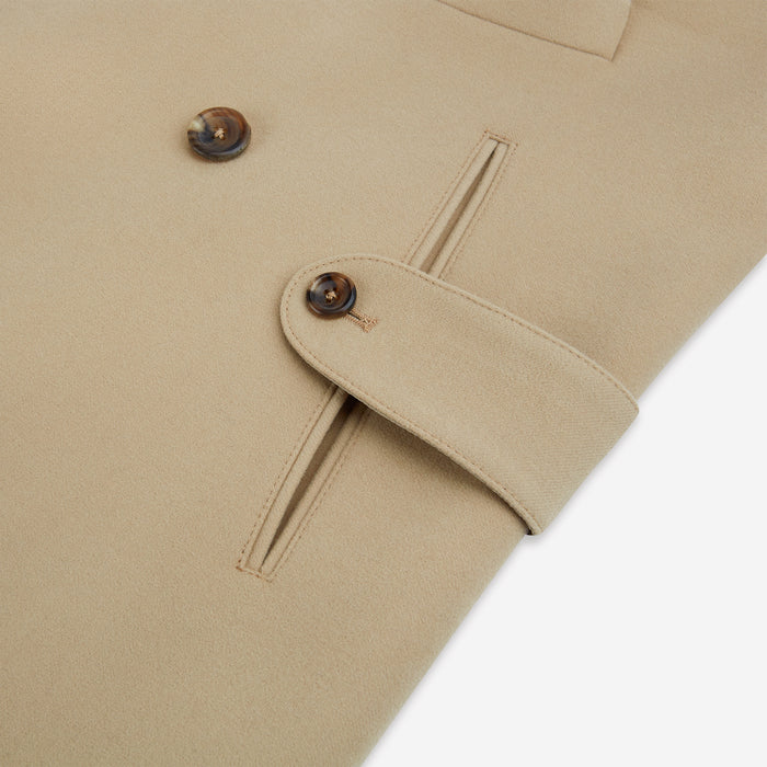 Camel Wellington Double-Breasted Caban Coat Image 3