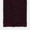 View 4 of product KNITTED BURGUNDY SQUARE SILK PLAIN TIE