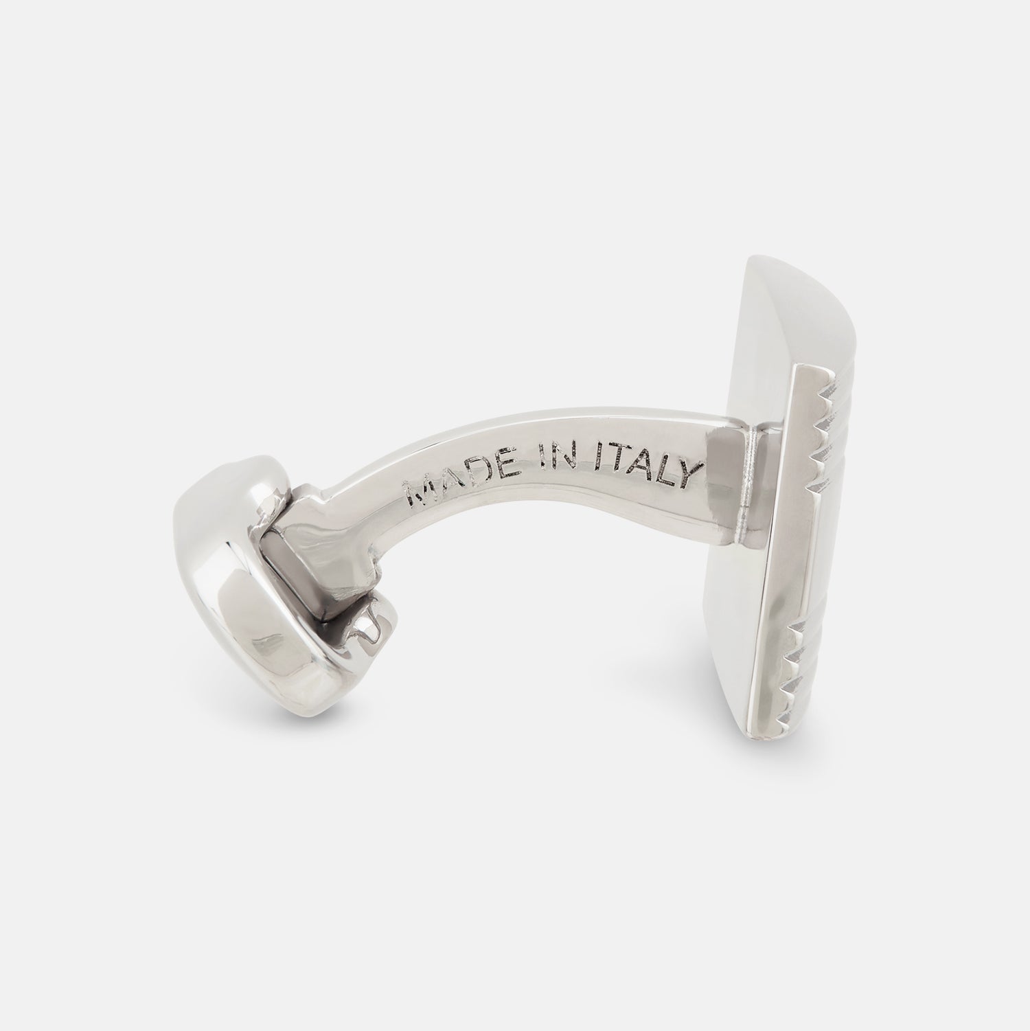View 2 of product Silver Striped Rectangular Cufflinks