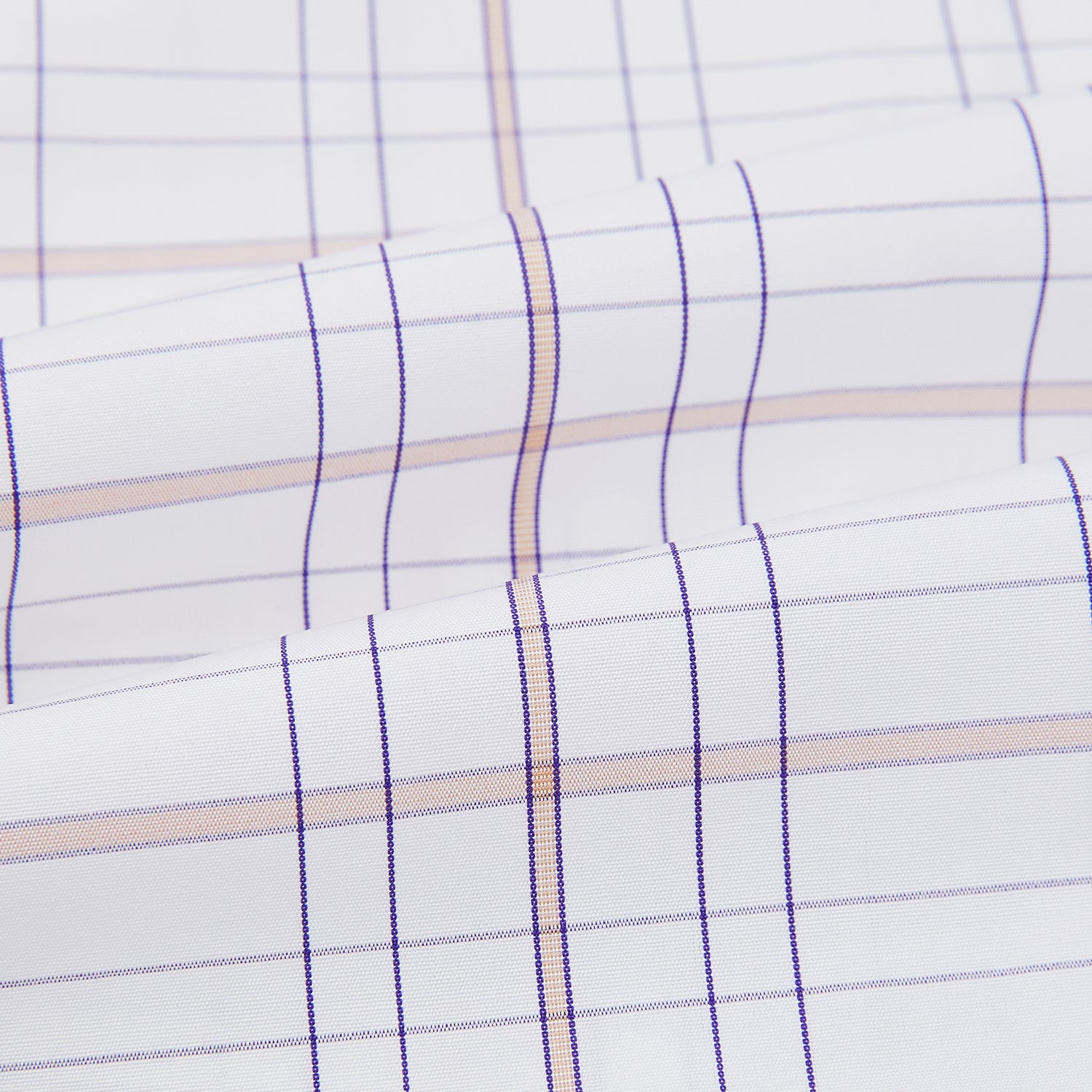 View 9 of product Purple Multi Plaid Check Shirt with Contrast Collar and Double Cuffs