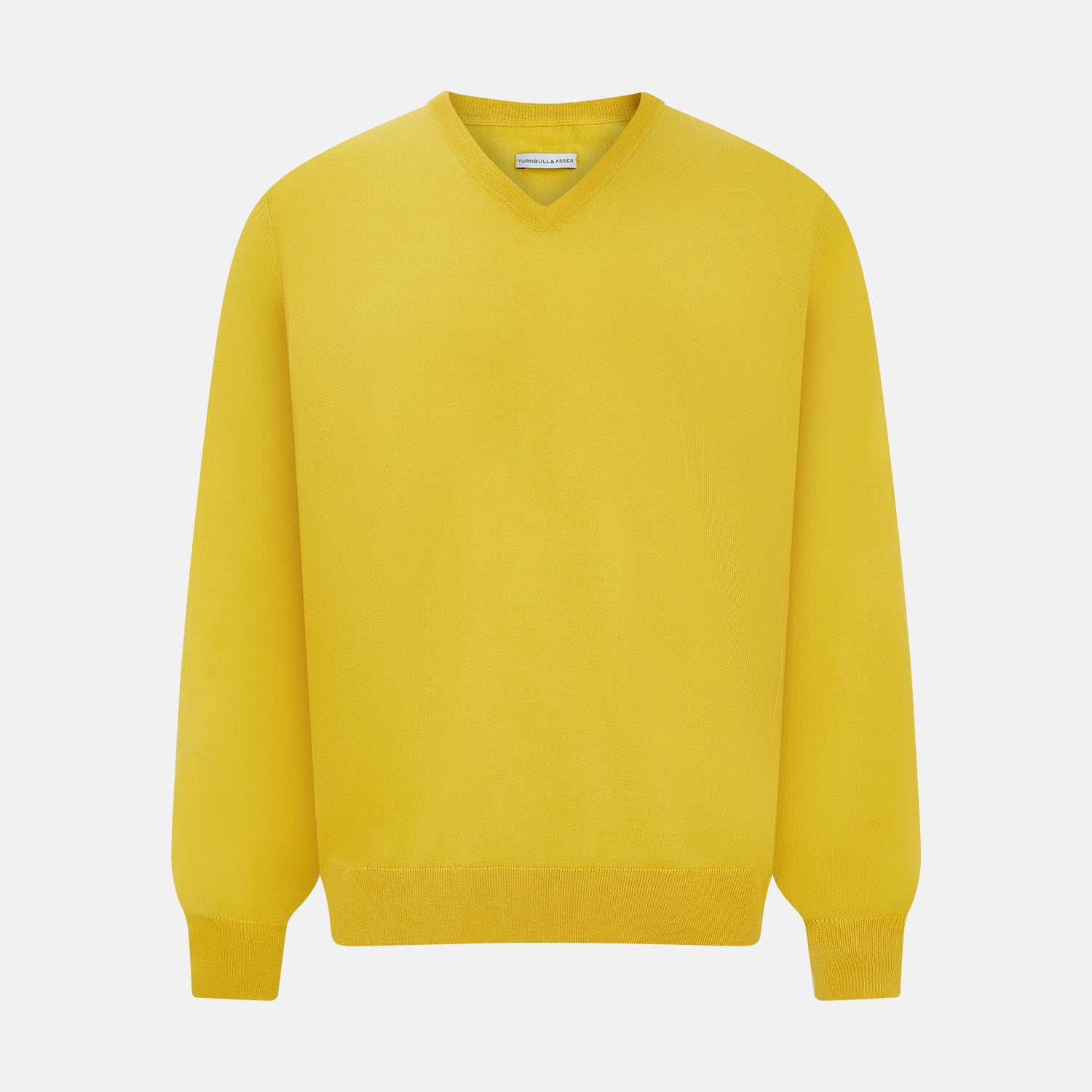 View 1 of product Canary Yellow Fine Merino V-Neck Jumper