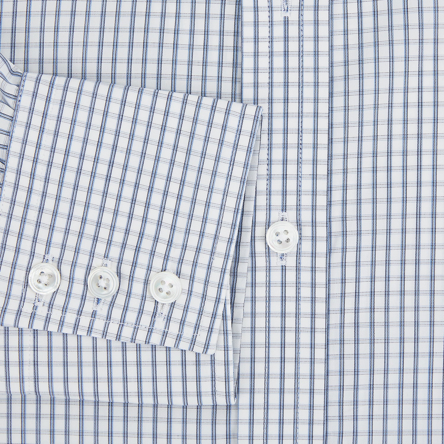 View 4 of product Blue Multi Tattersall Check Mayfair Shirt